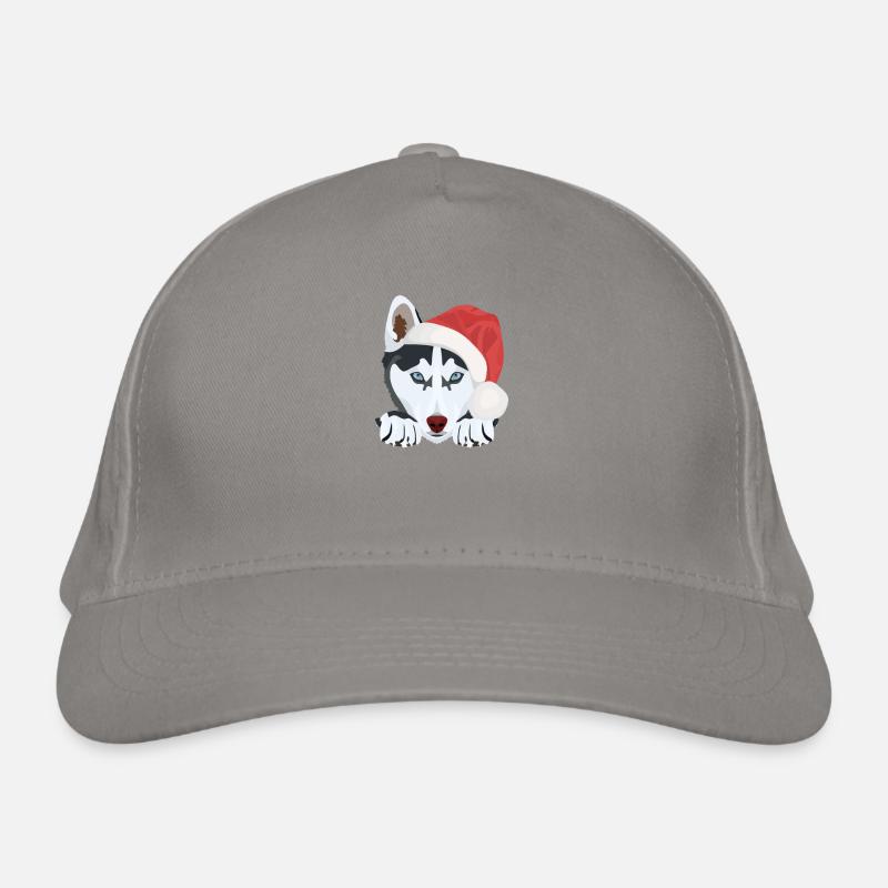 Husky Merry Christmas Organic Baseball Cap