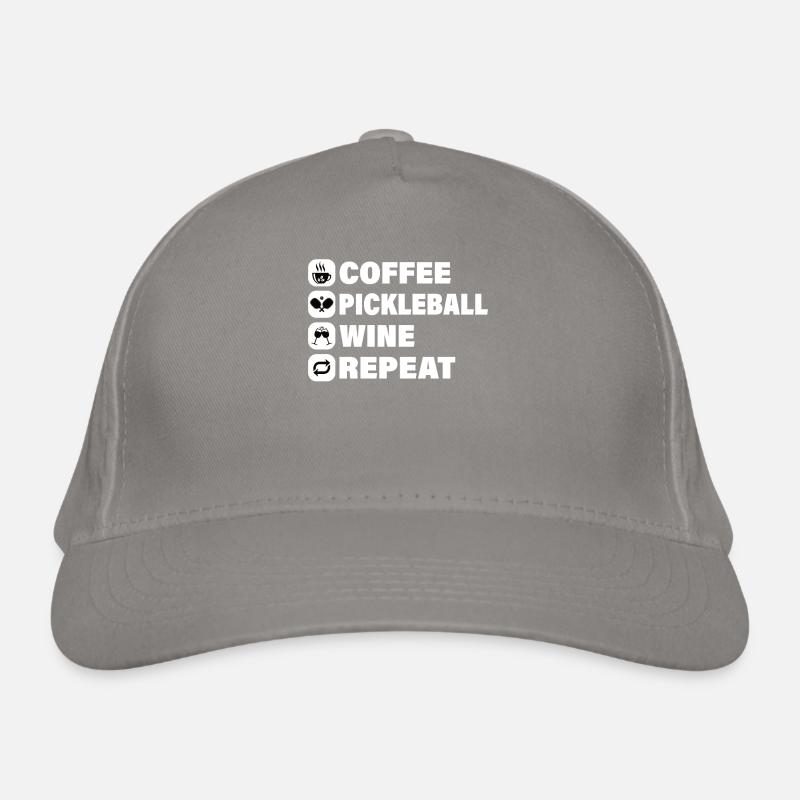 Pickleball Paddle Player Coffee Racket Wine Organic Baseball Cap