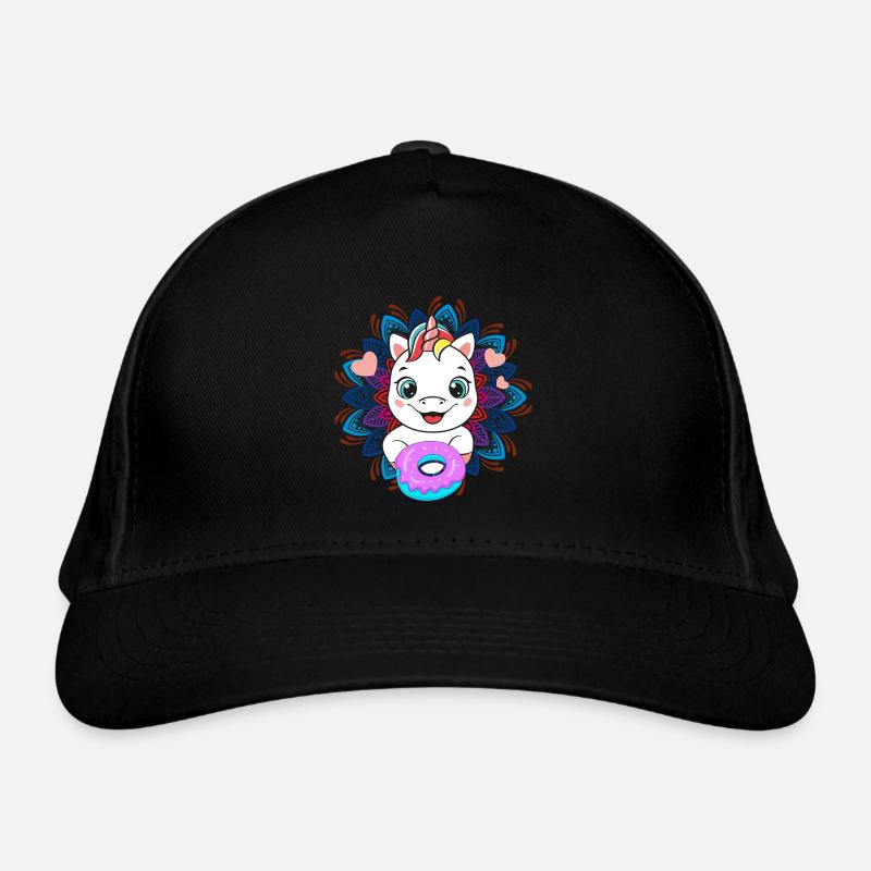 Bébé licorne gourmand de donuts Casquette classique bio