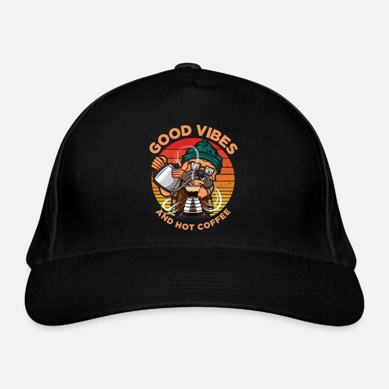 Good vibes and hot coffee Organic Baseball Cap