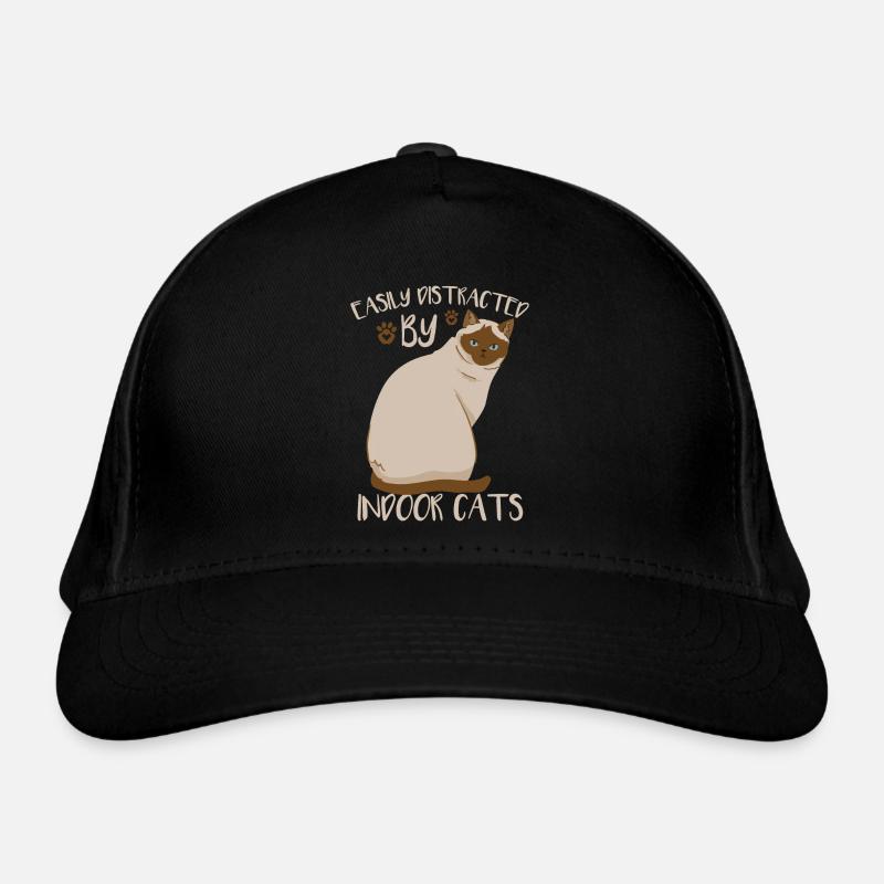 Easily Distracted By Indoor Cats Organic Baseball Cap