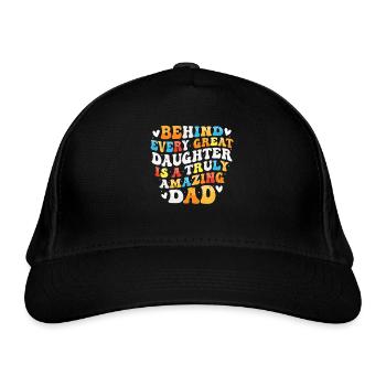 Vater Tochter Partnerlook Kleidung Beziehung Papa - Bio-Baseballkappe - Schwarz - Vorne
