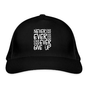 Jamais Abandonner — Typographie Pinceau - Casquette classique bio - noir - Devant