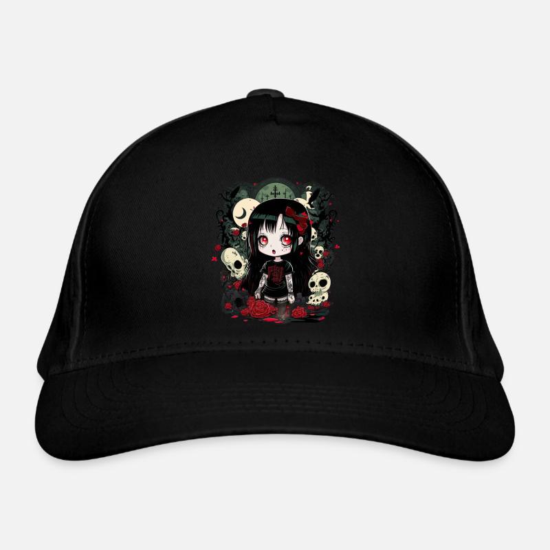 Anime Horror Chibi: Kawaii Gothic Halloween Organic Baseball Cap