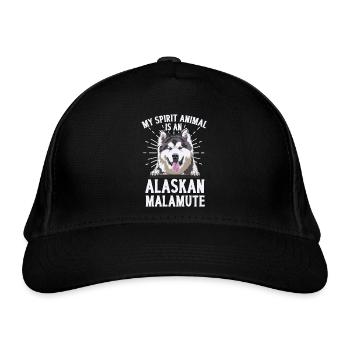 Alaskan Malamute Hund - Bio-Baseballkappe - Schwarz - Vorne
