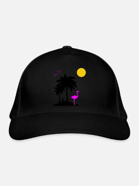 Palmen Paradise - Bio-Baseballkappe - Schwarz - Vorne