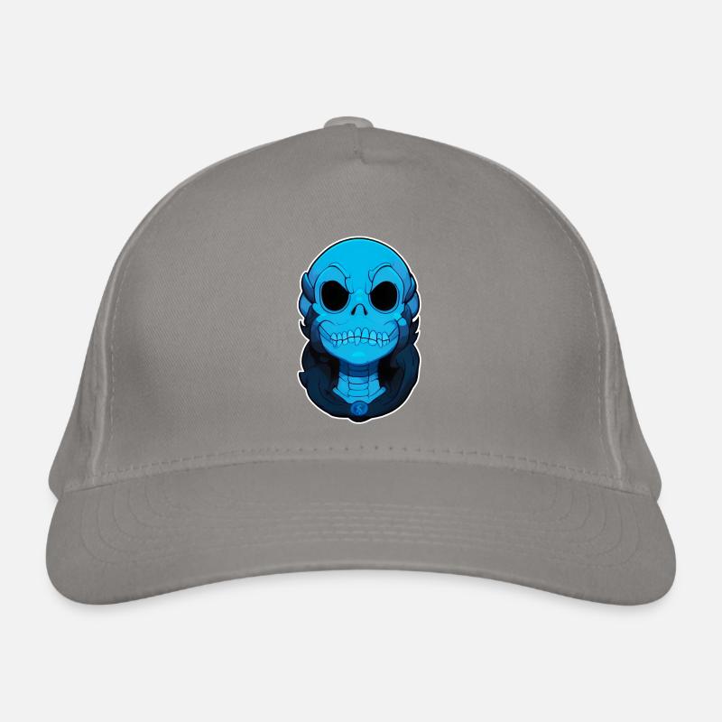 Blue monster skull Organic Baseball Cap