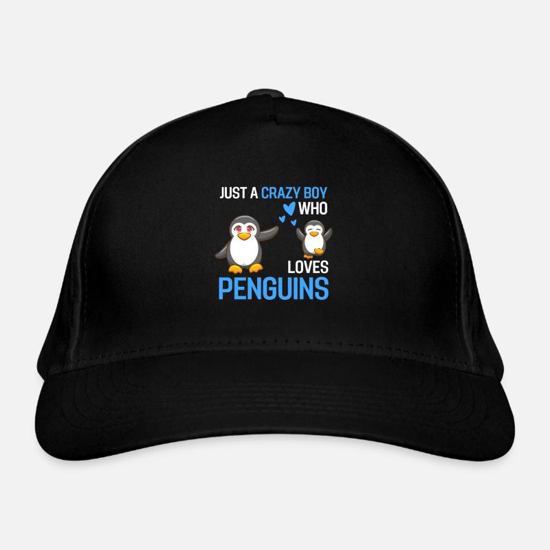 Nur ein verrückter Junge der Pinguine liebt Tier Bio-Baseballkappe