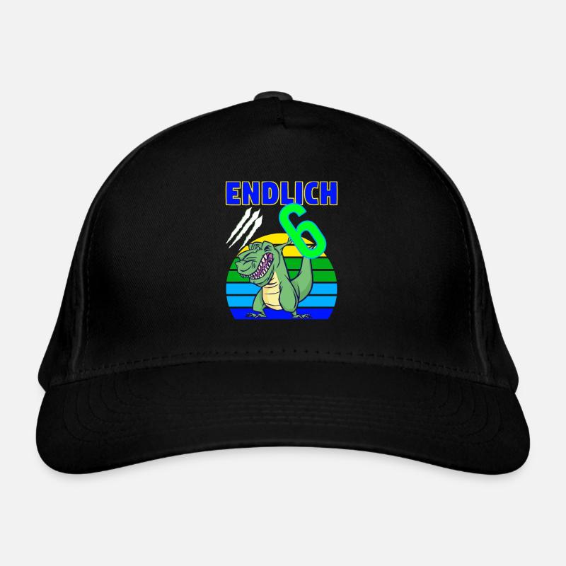 6 Geburtstag Dino Dinosaurier Trex 6 Jahre Junge Bio-Baseballkappe