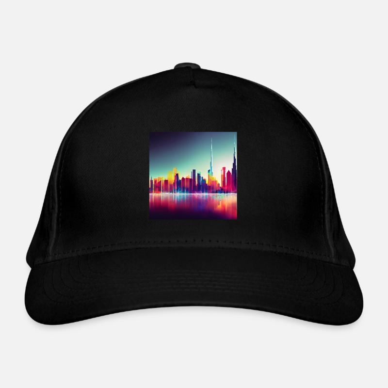 Dubai Silhouette Skyline abstrakte Kunst Bio-Baseballkappe