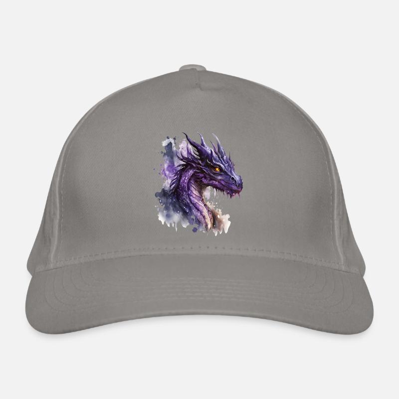 Lila Aquarell Drache Bio-Baseballkappe