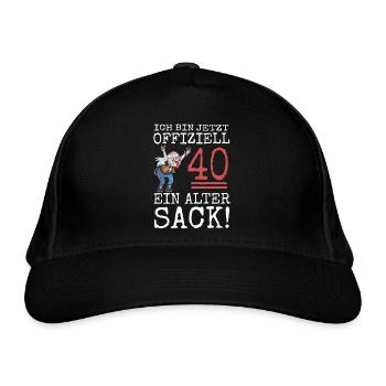 40. Geburtstag Mann 40 Jahre Alter Sack Geschenk - Bio-Baseballkappe - Schwarz - Vorne