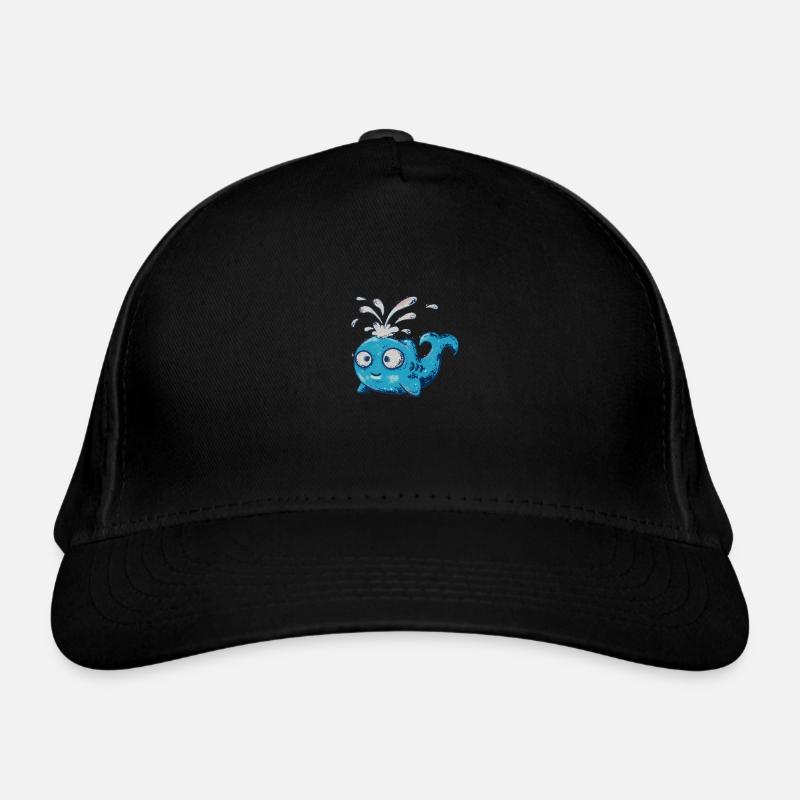 Baleine mignonne drôle de créatures marines sous l’eau Casquette classique bio