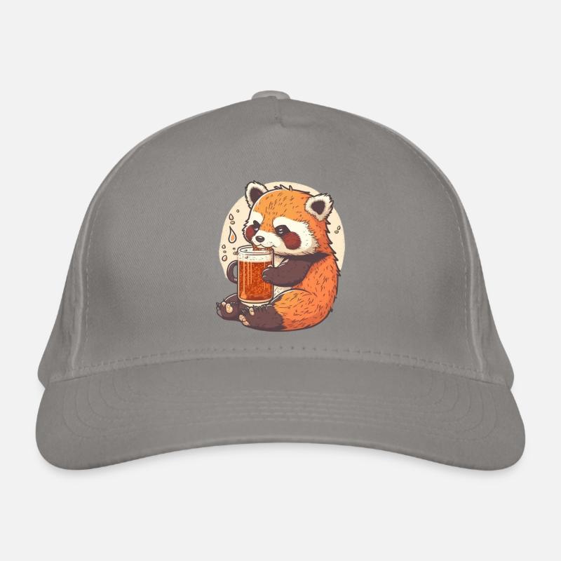 Red panda enjoying its beer Organic Baseball Cap