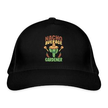 Nacho Jardinier moyen Jardin drôle - Casquette classique bio - noir - Devant