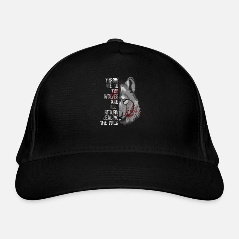 Motivation Wolf Wolfsrudel - Bio-Baseballkappe - Schwarz