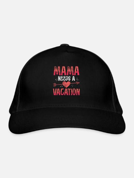 Mama Braucht Urlaub - Bio-Baseballkappe - Schwarz - Vorne
