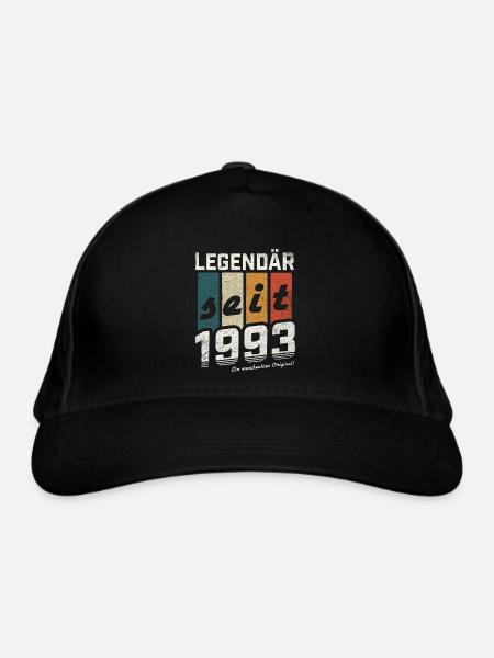 LEGENDÄR SEIT 1993 WASCHECHTES ORIGINAL GEBURTSTAG - Bio-Baseballkappe - Schwarz - Vorne