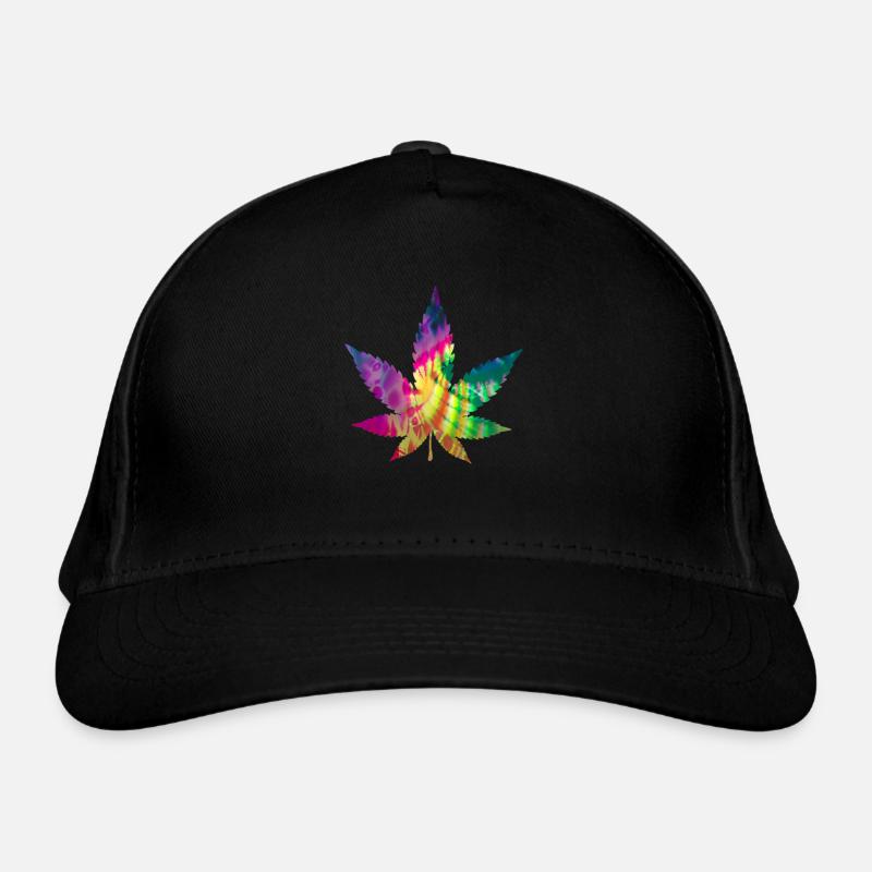 Tie Dye Batik Cannabis Blatt | Hanfblatt Bio-Baseballkappe