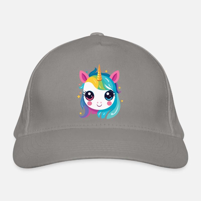 Ein Regenbogen-Einhorn Bio-Baseballkappe