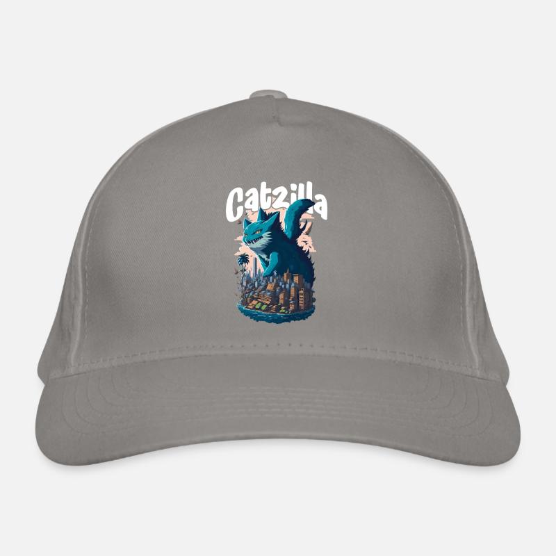 Catzilla Unleashed Funny Cartoon-Style Feline Bio-Baseballkappe