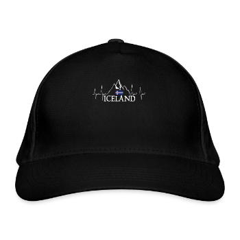 Iceland Heartbeat Travel Iceland - Organic Baseball Cap - black - Front