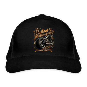 Custom Motorcycles race with the wind - Organic Baseball Cap - black - Front