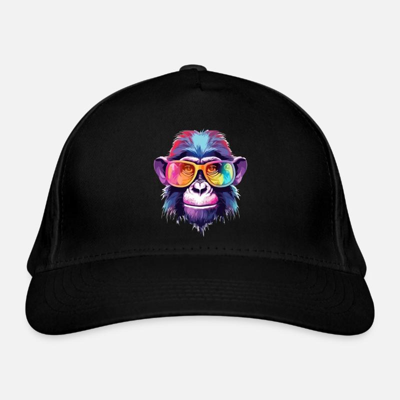 Djimbo the bespectacled monkey Organic Baseball Cap