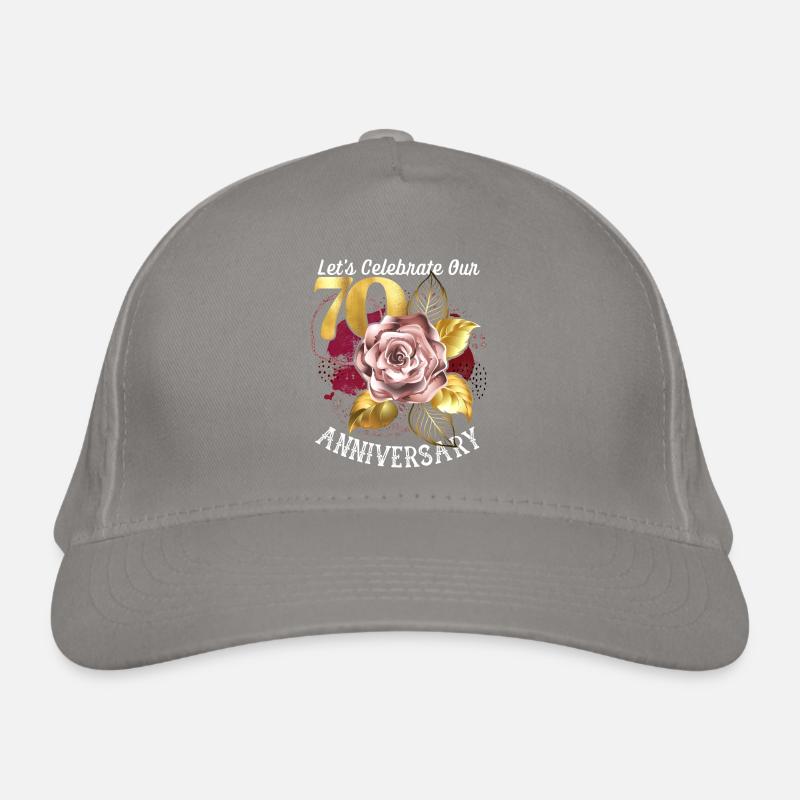 70e anniversaire, célébration d’anniversaire, anniversaire de mariage Casquette classique bio