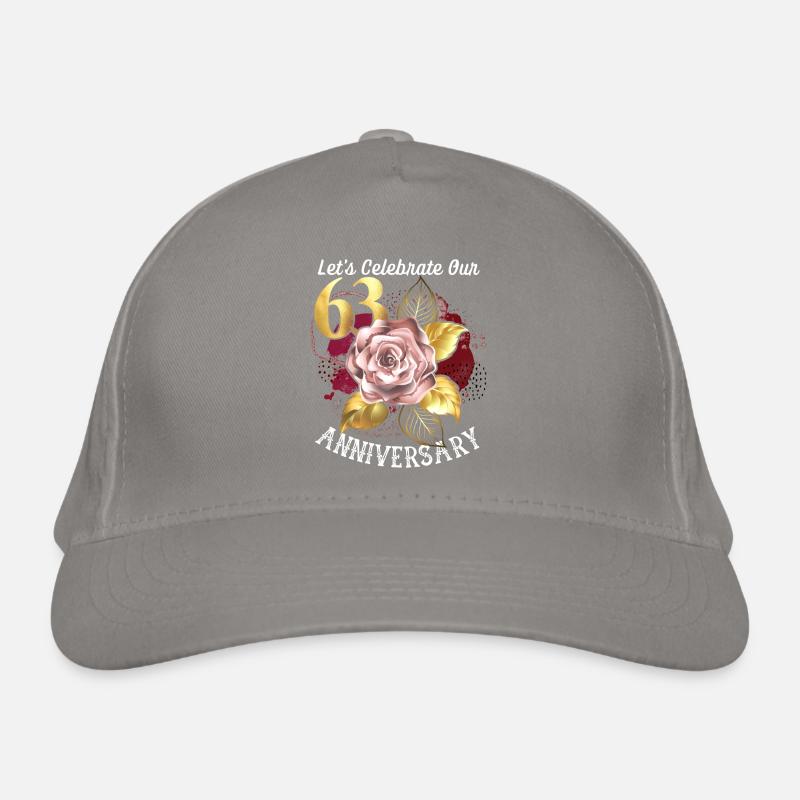 63e anniversaire, célébration d’anniversaire, anniversaire de mariage Casquette classique bio
