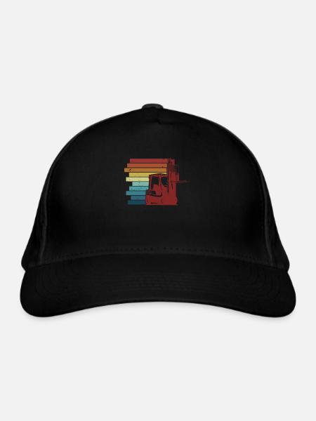 Retro All-terrain forklift Telehandler Forklift - Organic Baseball Cap - black - Front