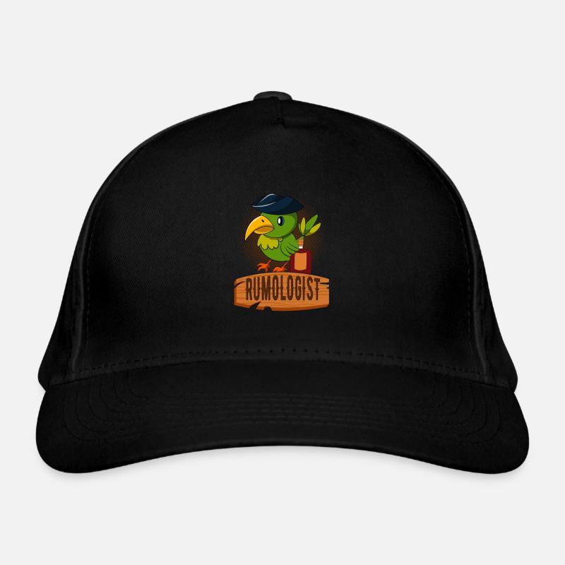 Rumologue Drôle de perroquet pirate Buveur de rhum Casquette classique bio