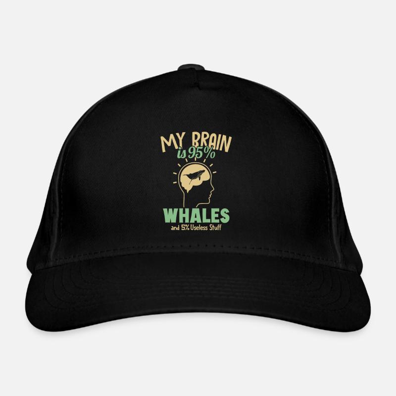 Mon cerveau est composé à 95% de baleines Béluga bleu Cachalot Baleine Casquette classique bio