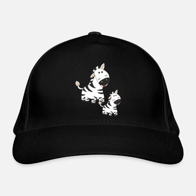 zebra mutter und kind - Bio-Baseballkappe - Schwarz