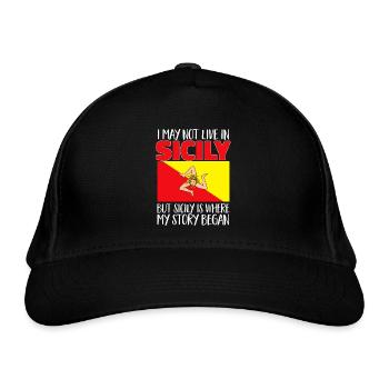 Sicile Drapeau Italie Sicile - Casquette classique bio - noir - Devant