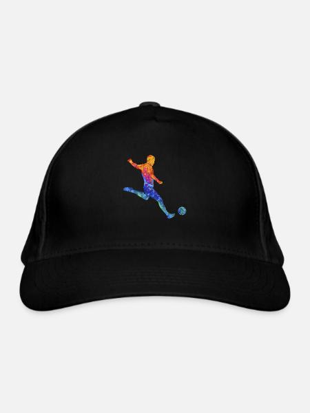 Fußballprofi Fußballgott Fußballspieler Torjäger - Bio-Baseballkappe - Schwarz - Vorne