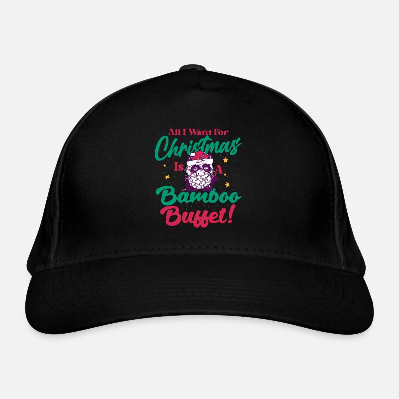 drôle panda Noël matin Vibes Casquette classique bio
