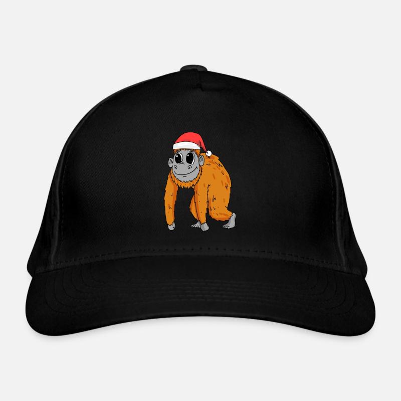 Affe Weihnachten Bio-Baseballkappe