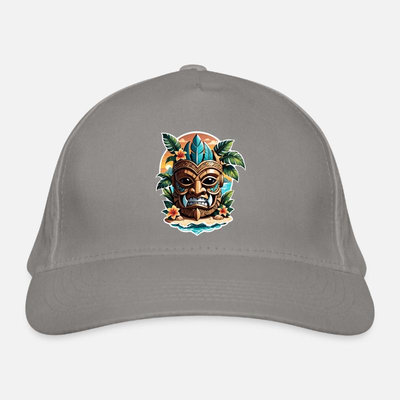 Tiki Beach - Polynesien Statue Bio-Baseballkappe