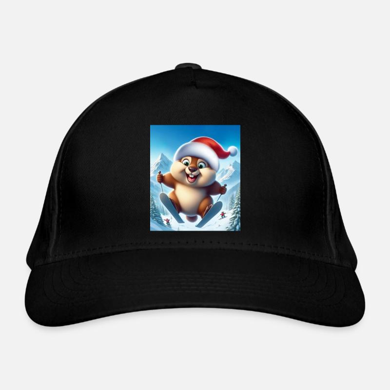 Marmotte Saut Ski Noël Casquette classique bio