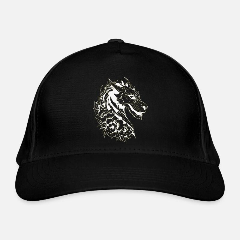 Fantasy Dragon Anime Dragon Head Reptile mythique Casquette classique bio