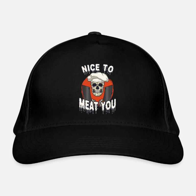 Meat Cutter Butcher Horror Skeleton Gore Organic Baseball Cap