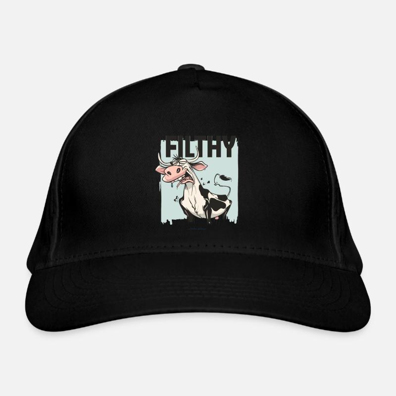Angeekelte Kuh, dreckig und schmuddelig Bio-Baseballkappe