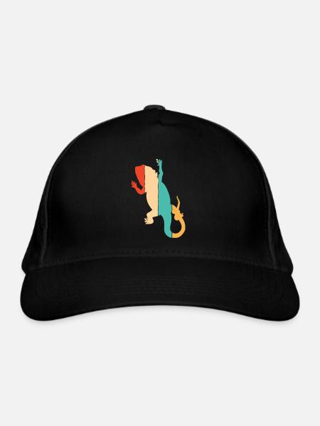Rétro Pogona Pet lézard propriétaire Barbu Dragon - Casquette classique bio - noir - Devant