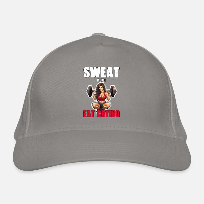 Lustige Katze Workout Sweat Is Just Fat Crying Bio-Baseballkappe