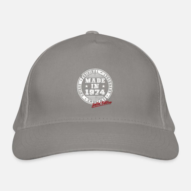 Retro Patch Vintage 1974 Birthday Gift Organic Baseball Cap