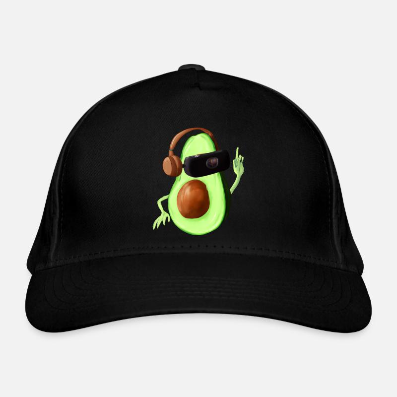 Avocado _ 02 - Bio-Baseballkappe - Schwarz