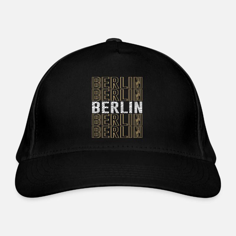 Berlin Schrift Deutschland - Bio-Baseballkappe - Schwarz