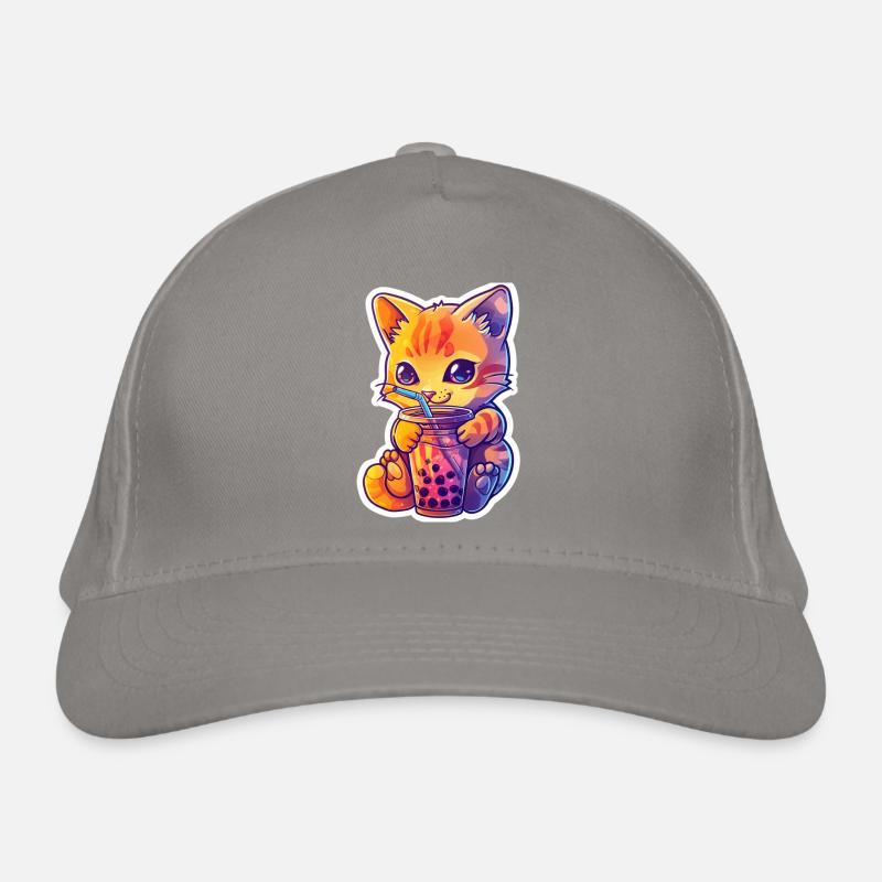 Bubble Tea Getränk Lover Kitten Drink Comic Organic Baseball Cap