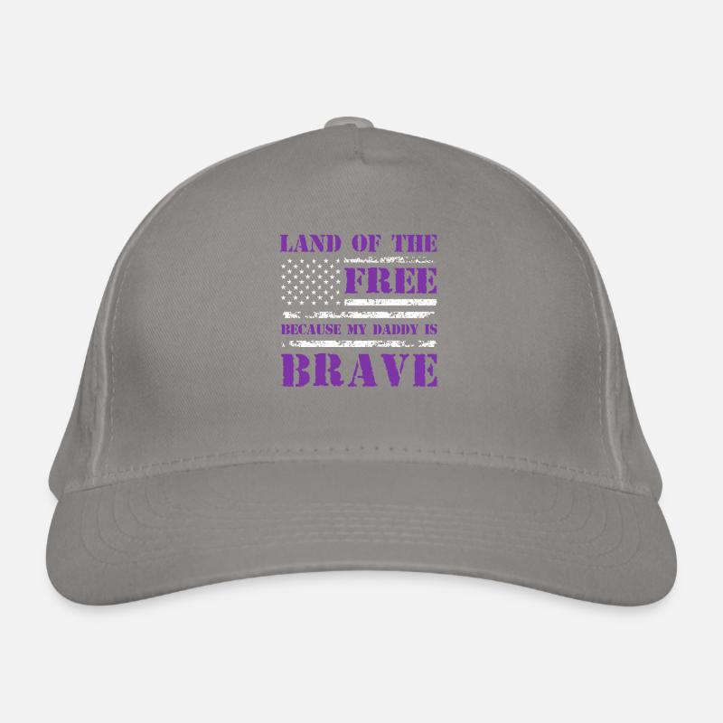 Terre de la liberté parce que mon papa est courageux Casquette classique bio